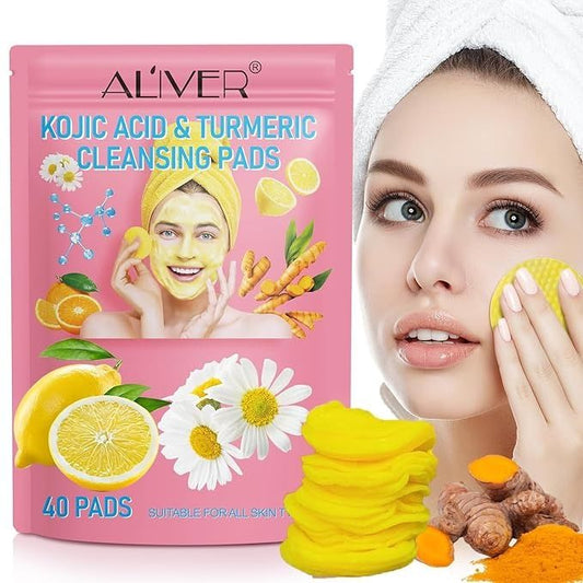 Kojic Acid & Turmeric Cleansing Pads (40 Count) - Brightening Skin Wipes