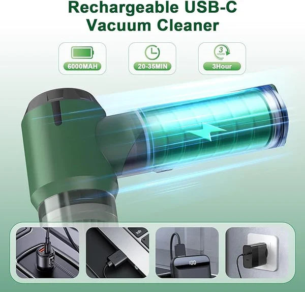 2-in-1 Portable Mini Cordless Vacuum Cleaner