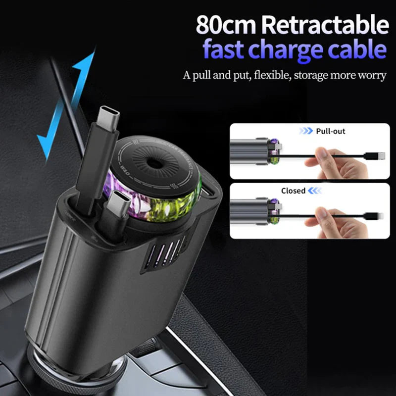 5-in-1 Starlight Car Charger Fast Charging USB
