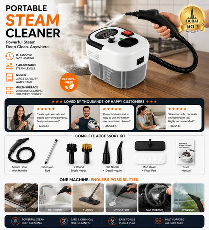 Portable Steam Cleaner Multi-Purpose Handheld Cleaning